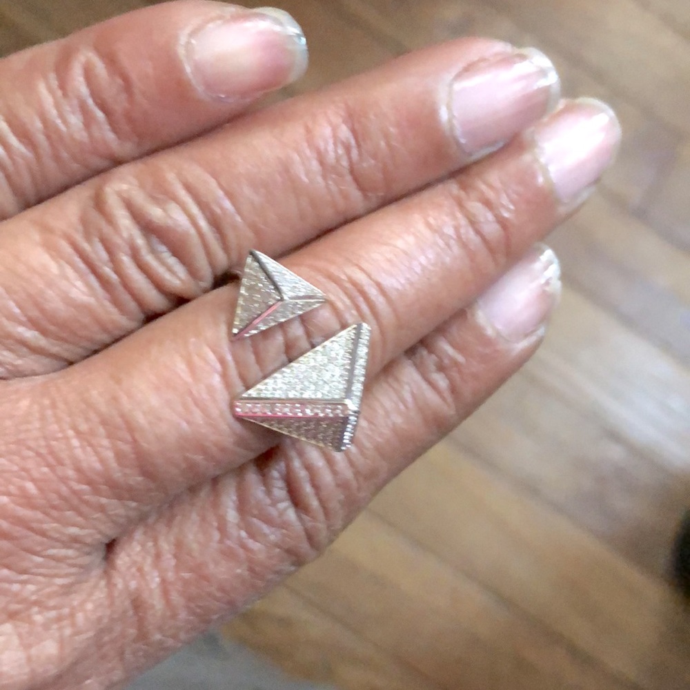 Pyramid Pave Ring, Size 8